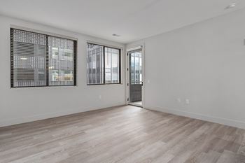Vacant room with hardwood floor